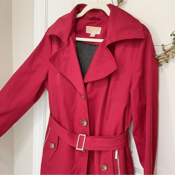 Michael Kors Trench Coat Red Size L, EUC - Picture 3 of 8